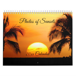 Calendrier Beaux Couchers de soleil Plages Océans Palmiers