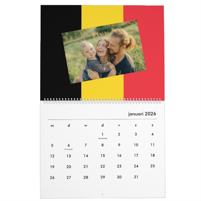 Calendrier Belgique | Ajouter Votre Photo Pavillon Belge 2026 (Jan 2026)