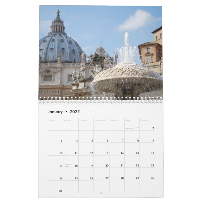 Calendrier Belle architecture Rome Italie 2015 de monuments (Jan 2027)