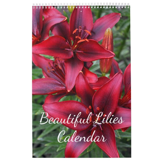 Calendrier Belle feuille de lys imprimé à fleurs (Protection)