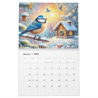 Calendrier Belles peintures d'oiseaux