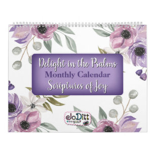 Calendrier Bible Verse Écritures Aquarelle Florale Mois 