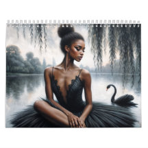 Black Ballerinas Ballet Art Calendar