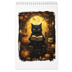 Calendrier Black Cat Lecture Livres Citrouille Automne Enseig