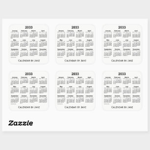 Calendrier blanc 2033 par Sticker Carré Janz