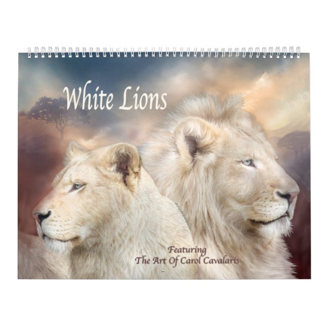 Calendrier blanc d'art de lions (Protection)