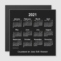 Calendrier blanc Neon 2021 par Janz 5x5 Magnet