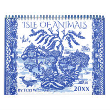 Bleu Blanc Willow Animal Nature Design Whimsical