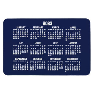 Calendrier bleu marine 2023 Grand Magnet flexible