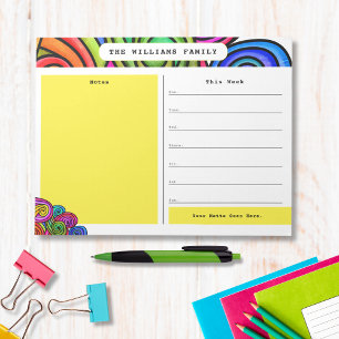 Calendrier Bloc-Notes Doodle Aquarelle Arc-en-Ciel