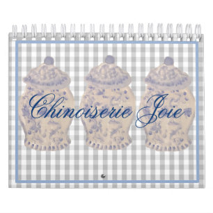 Calendrier Blue Chinoiserie Main Peint Ginger Jar Jars Cale