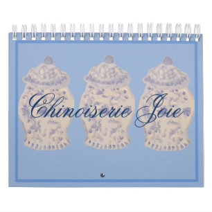 Calendrier Blue Chinoiserie Main Peint Ginger Jar Jars Cale
