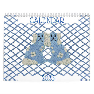 Calendrier Blue Staffordshire Chiens Lattice Trellis