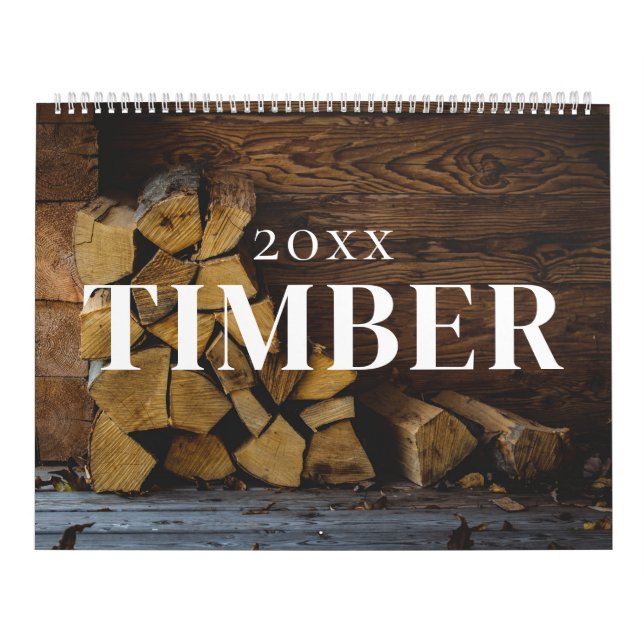 Calendrier Bois en bois rond mur de nature esthétique (Protection)