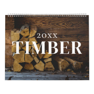 Calendrier Bois en bois rond mur de nature esthétique