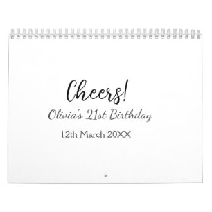 Calendrier Bonjour 21e anniversaire ajouter nom date simple m