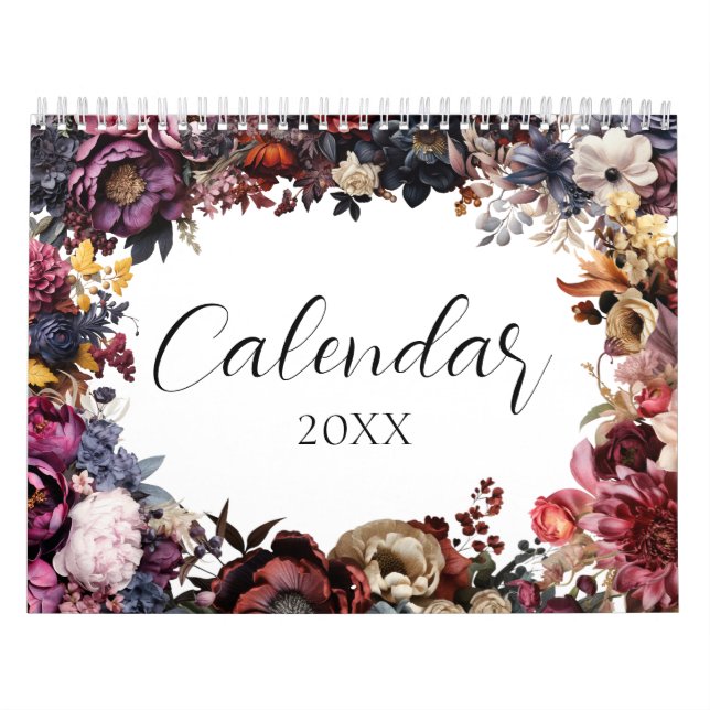 Calendrier botanique floral élégant (Protection)
