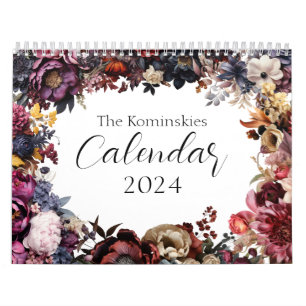 Calendrier botanique floral élégant