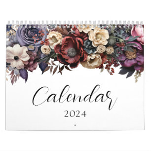 Calendrier botanique floral élégant