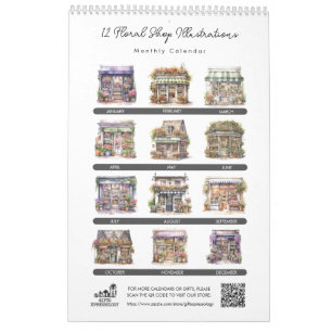 Calendrier Boutique Florale Aquarelle Cute Magasin Flower Mag