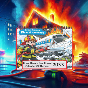 Calendrier Brave Heroes Fire Secourt Coloring Livre 2025/2026
