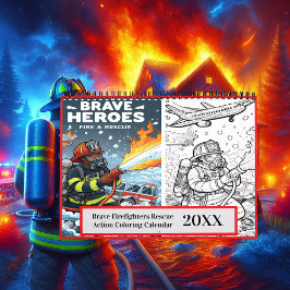 Calendrier Brave pompiers Secourir Action Coloration 20xx