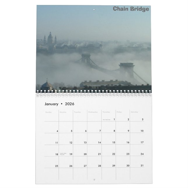 Calendrier Budapest et le Danube (Jan 2026)