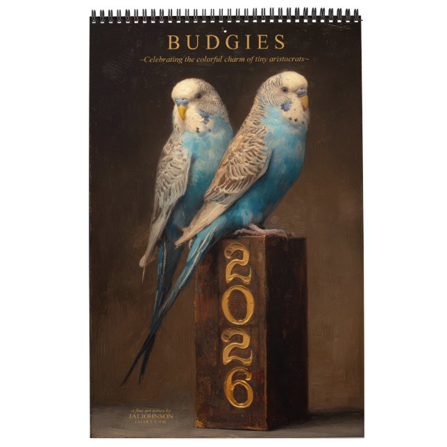Calendrier BUDGIES 2026 Perruches Art (Protection)