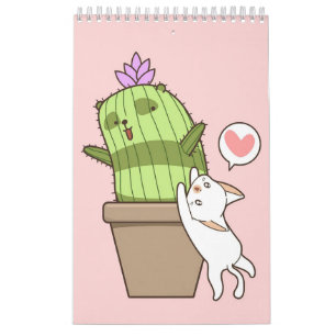 Calendrier Cactus Coeur Chat