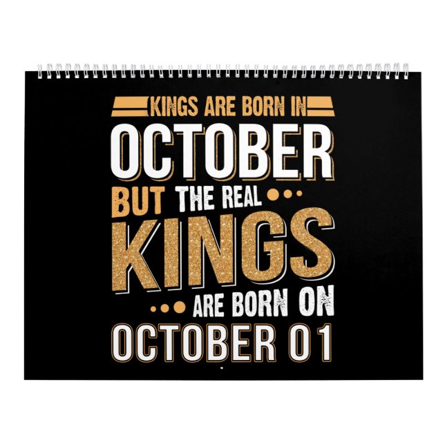 Calendrier Cadeau d'anniversaire | Les Rois Sont Nés En Octob (Protection)