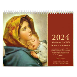 Calendrier Cadeau de Noël traditionnel Madonna et Enfant