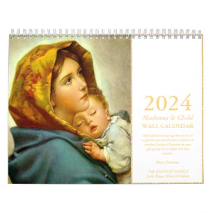 Calendrier Cadeau de Noël traditionnel Madonna et Enfant