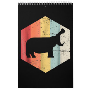 Calendrier Cadeau Hippo Hippopotamus Retro vintage Amateurs