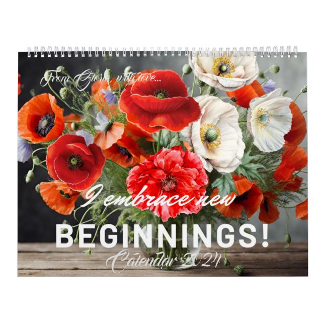 Calendrier Cadeau personnalisé, 2 ans Fleurs Rêves de pavot (Protection)