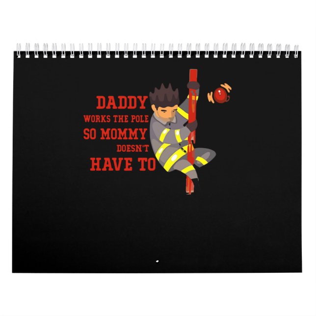 Calendrier Cadeau pompier | Papa Travaille Le Pompier Pole (Protection)