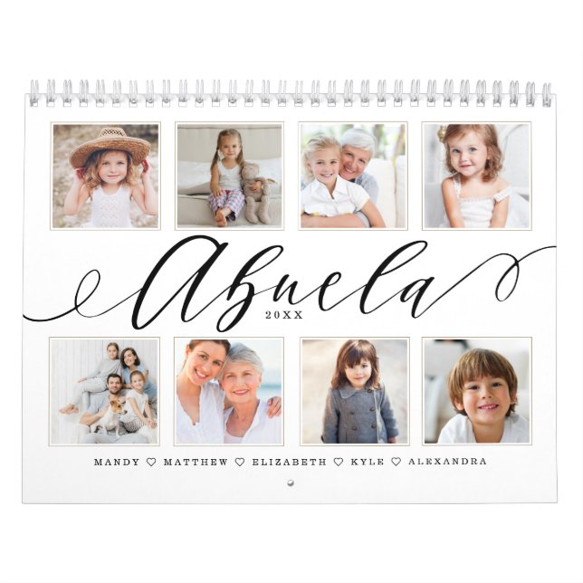 Calendrier Cadeau pour Abuela | Petits-enfants Photos de fami (Protection)