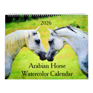 Calendrier Cadeau pour amateur de chevaux arabes 2026 Peintur