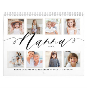 Calendrier Cadeau pour Nanna Petits-enfants Photos de famil