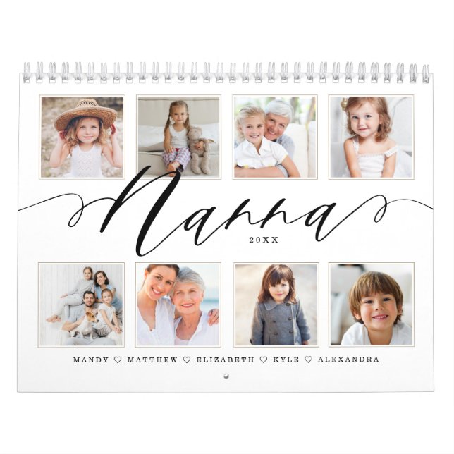 Calendrier Cadeau pour Nanna | Petits-enfants Photos de famil (Protection)