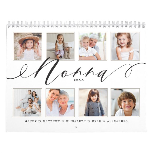 Calendrier Cadeau pour Nonna | Petits-enfants Photos de famil (Protection)