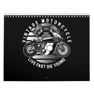 Calendrier Cadeau vintage De Course De Moto Pour Biker