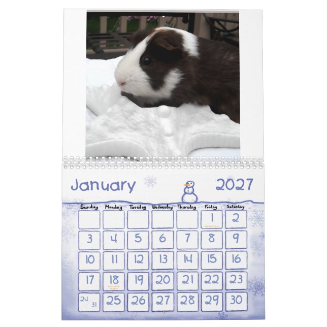 Calendrier Calander de cobaye (Jan 2027)