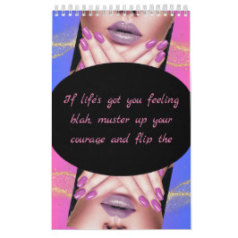 Calendrier Calendar purple beautiful nail