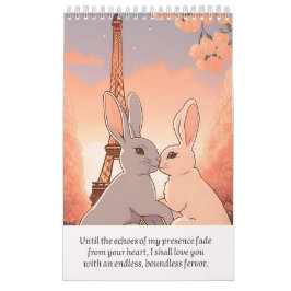 Calendrier Calendar romantic rabbit