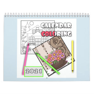 Calendrier Calendrier, coloriage, 2021