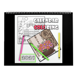 Calendrier Calendrier, coloriage, 2021