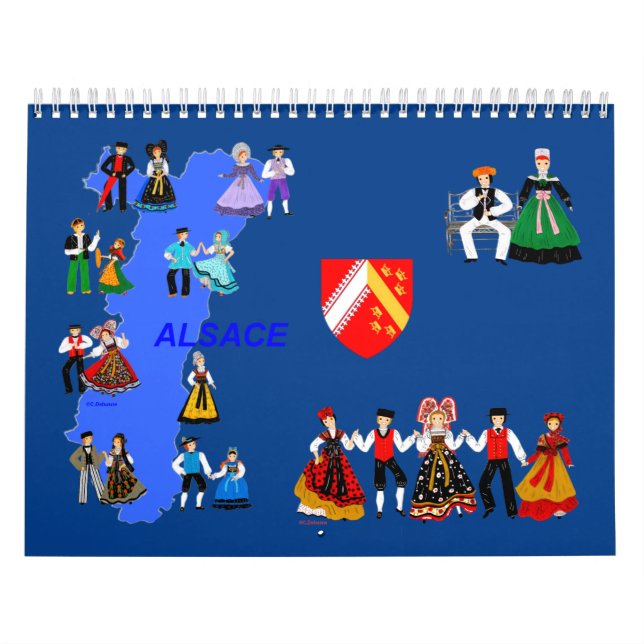 Calendrier Calendrier, Folklore d'Alsace, France (Protection)