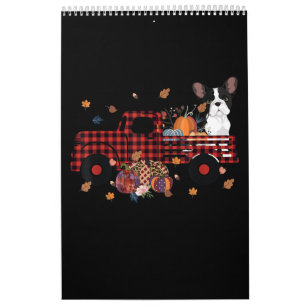 Calendrier Camion Citrouille Bulldog Thanksgiving Cadeau Hall