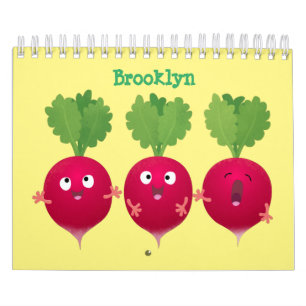 Calendrier Caricature à base de fruits, légumes et plantes