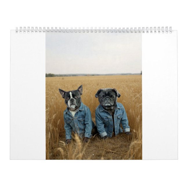 calendrier carlin et terrier de Boston (Protection)